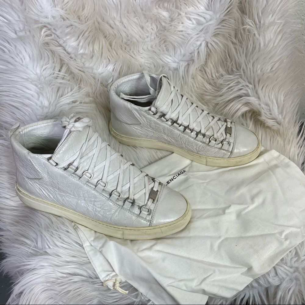 Balenciaga Arena 341760 high top leather lace up sneakers 8 EUR 41 - Picture 3 of 13